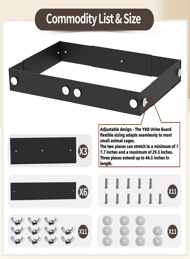 YKD Aluminum Alloy Urine Guard & Scatter Guard for Ferret Nation & Critter Nation Cages, Easy Install Poop Guard to Contain Mess, Keep Floor Clean for Ferrets, Chinchillas, Rats (Single Layer Set) - Image 4